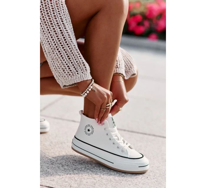 Zateplené Dámské Tenisky Na Platformě Eko Kůže Big Star model 21669595 Bílé - Big Star Shoes Zateplené Dámské Tenisky Na Platformě Eko Kůže Big Star model 21669595 Bílé - Big Star Shoes