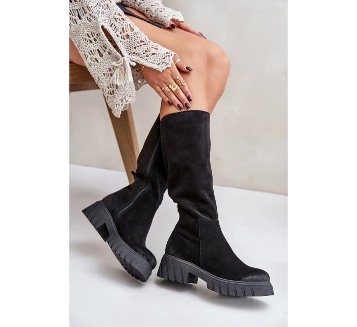 Kozačky Kolena Zateplené Černé model 21677179 - Zazoo