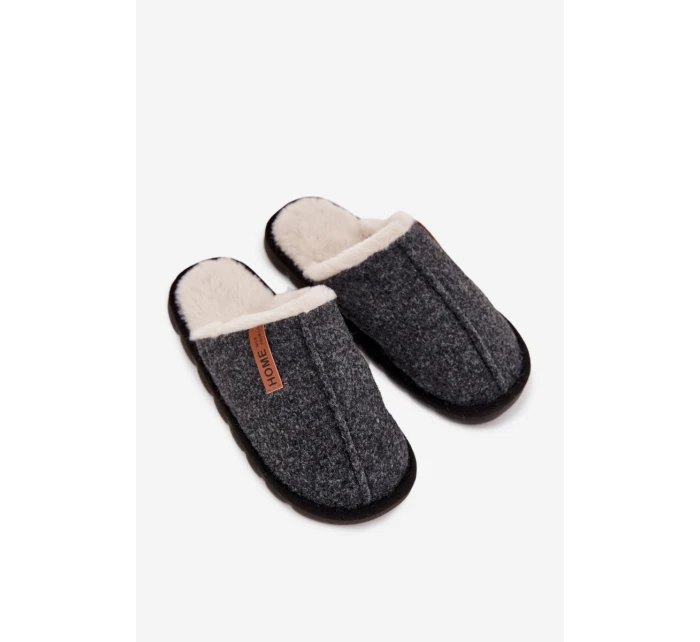 Pánské pantofle s teplým kožíškem Černé Darielle