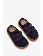 Dětské domácí pantofle Barefoot Canvas model 22007244 Tmavě modré - Froddo