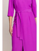 model 20966175 Šaty se zavinovacími detaily ve střední délce levandulová barva - STYLOVE