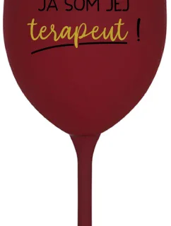 DOBRÝ DEŇ, JA SOM JEJ TERAPEUT! - bordovy pohár na víno 350 ml