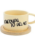 NEBUDU TO DĚLAT - žlutý hrníček makronka 200 ml