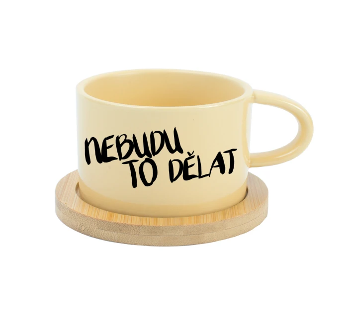 NEBUDU TO DĚLAT - žlutý hrníček makronka 200 ml NEBUDU TO DĚLAT - žlutý hrníček makronka 200 ml