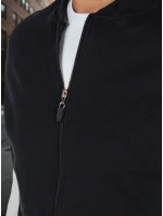 Pánska mikina na zips so stojacím golierom čierna FashionStreet BX5909