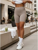 Dámske cyklistické šortky s vysokým pásom šedé FashionStreet SY0575 Dámske cyklistické šortky s vysokým pásom šedé FashionStreet SY0575