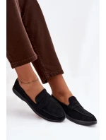 Dámské mokasiny z eko semiše černé model 21900403 - Boto