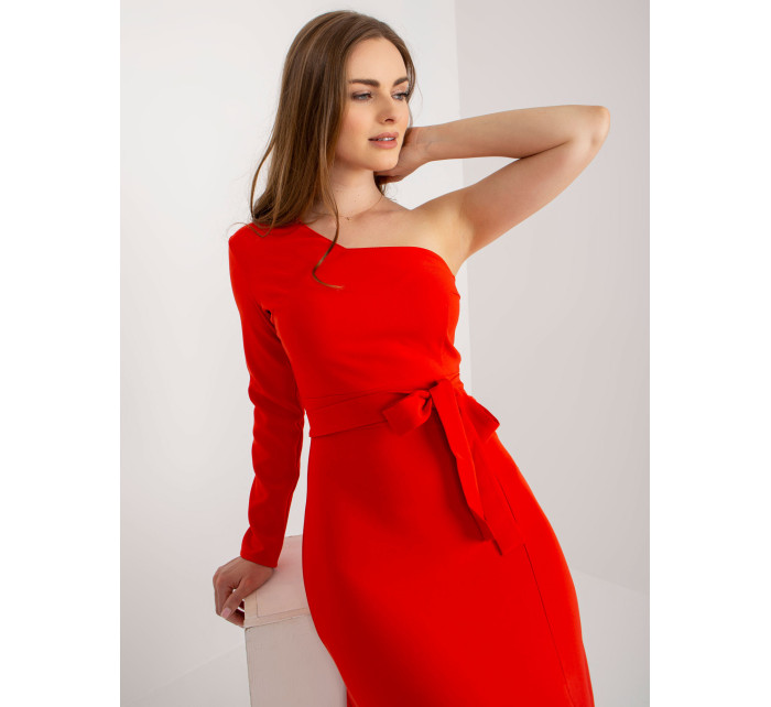Červené maxi spoločenské šaty s rozparkom