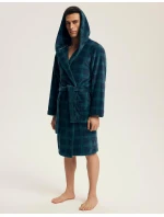 Pánsky župan Nickel 43373 Tmavo modrý so zeleným vzorom - Henderson