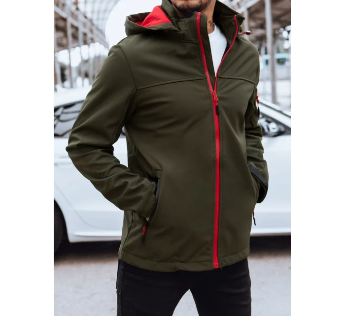 Pánska softshellová bunda s kapucňou zelená FashionStreet TX4471
