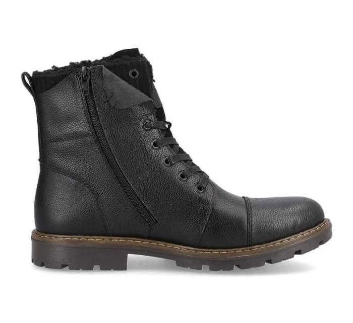 M model 20571632 vlněné zateplené kožené boty černé - Rieker