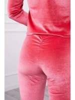 Velúrová súprava so zadným popruhom malinová Velúrová súprava so zadným popruhom malinová