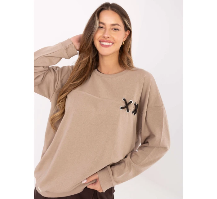 Bluza RV BL model 21480347 ciemny bezowy - FPrice Bluza RV BL model 21480347 ciemny bezowy - FPrice