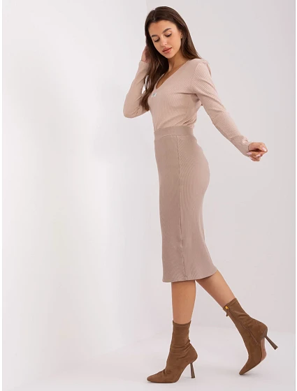 Spódnica RV SD model 18970045 ciemny bezowy - FPrice