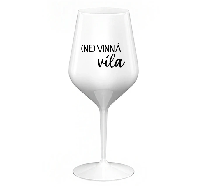 (NE)VINNÁ VÍLA - biely nerozbitný pohár na víno 470 ml