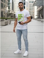 Koszulka męska casual z nadrukiem biała model 22144388 - FashionStreet