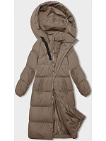 Dámska dlhá hrubá bunda s kapucňou Dark Beige (5M3163-84) Dámska dlhá hrubá bunda s kapucňou Dark Beige (5M3163-84)