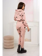 Sada s potlačou pištole tmavo púdrovo ružová