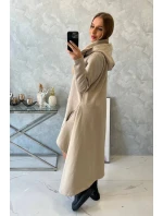Zateplené šaty s dlhšími bokmi svetlo béžovej Zateplené šaty s dlhšími bokmi svetlo béžovej