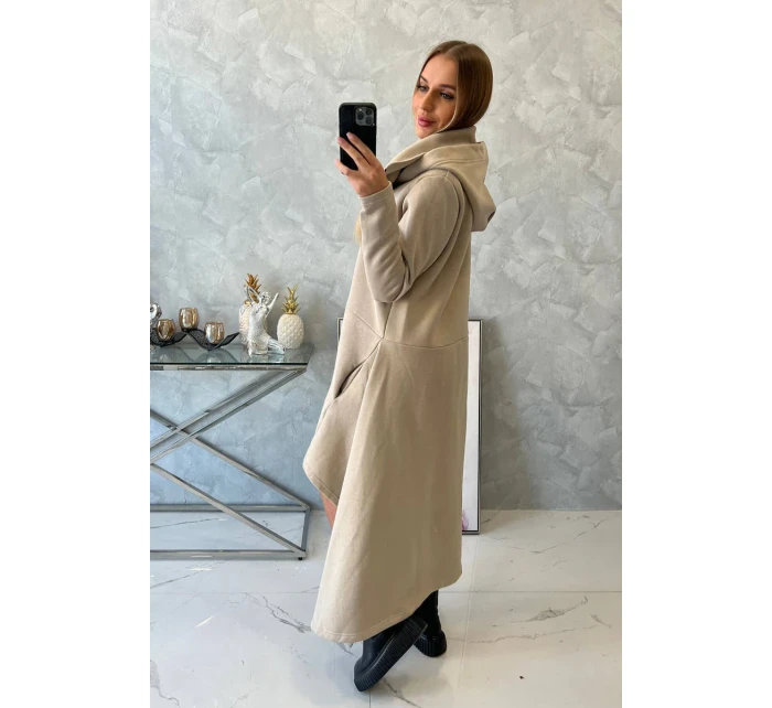 Zateplené šaty s dlhšími bokmi svetlo béžovej Zateplené šaty s dlhšími bokmi svetlo béžovej