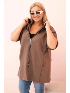 Dámská mikina s ozdobnými rukávy černá model 21259044 - K-Fashion