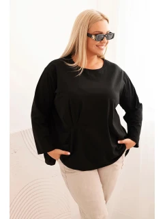 Dámska blúzka v nadmernej veľkosti s bavlnou, vreckom a vyhrnutými rukávmi kiwi