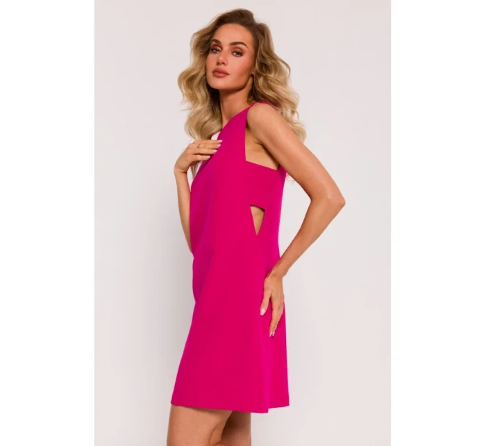 M778 Šaty bez rukávov s prieramkami - fuchsiová M778 Šaty bez rukávov s prieramkami - fuchsiová