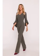 S416 Kombinéza s volánovými rukávmi - khaki