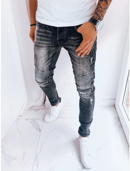 Pánske čierne džínsové nohavice FashionStreet UX3999