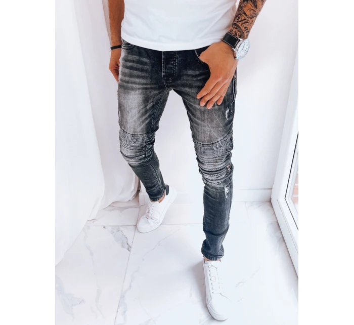 Pánske čierne džínsové nohavice FashionStreet UX3999