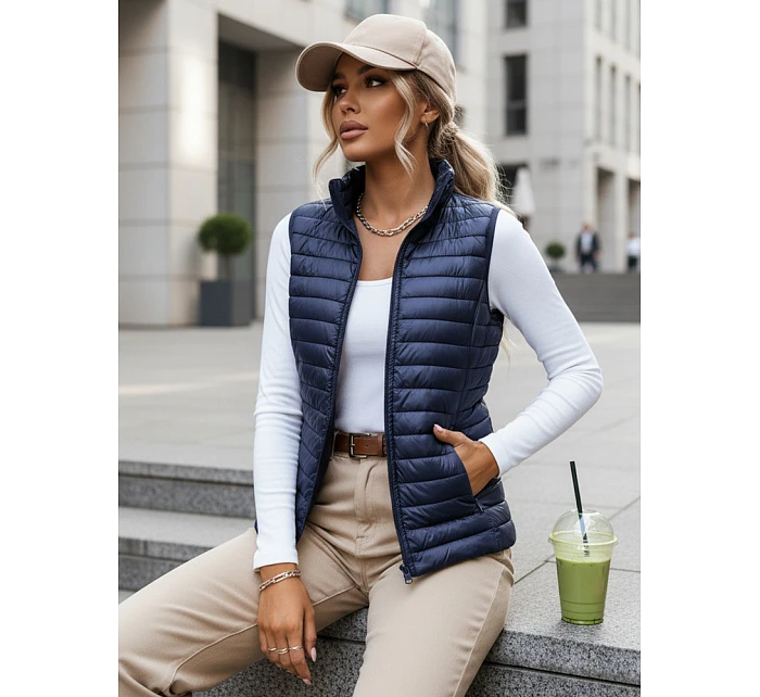 Dámska prešívaná vesta STANSY navy blue FashionStreet TY3962