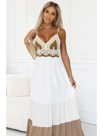 Dlouhé šaty bez ramínek s boho model 21212552 - numoco basic Dlouhé šaty bez ramínek s boho model 21212552 - numoco basic