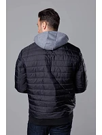 Pánska bunda bomber s kapucňou čierna (8M985-392) Pánska bunda bomber s kapucňou čierna (8M985-392)
