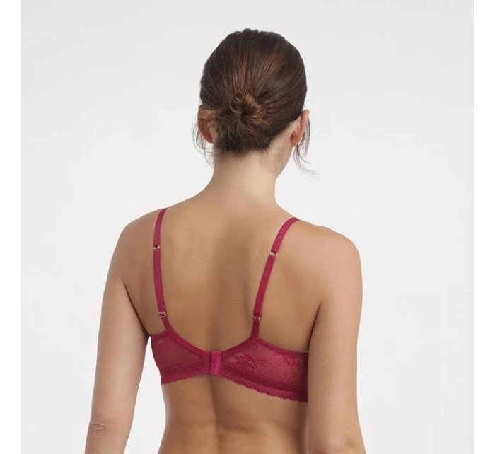 Dámska čipkovaná podprsenka s kosticami DIM ROMANCE UNDERWIRE FULL CUP BRA - DIM - červená