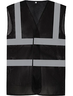 HVW 120 HiVis síťovaná bezpečnostní vesta model 22502225 black - Yoko