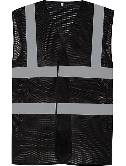 Yoko HVW 120 Hi-Vis sieťovaná bezpečnostná vesta 79.W120 čierna