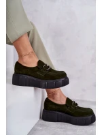 Modne Zamszowe Półbuty Na Platformie Khaki Lemar Marsol Modne Zamszowe Półbuty Na Platformie Khaki Lemar Marsol