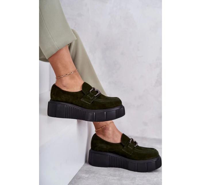 Modne Zamszowe Półbuty Na Platformie Khaki Lemar Marsol Modne Zamszowe Półbuty Na Platformie Khaki Lemar Marsol