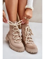 Ocieplane Botki Z Eko Zamszu Na Zamek Jasnobeżowe Caellita Ocieplane Botki Z Eko Zamszu Na Zamek Jasnobeżowe Caellita