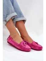 Dámské Ploché Klasické Semišové Mokasíny model 21686063 Fuchsie - S.Barski