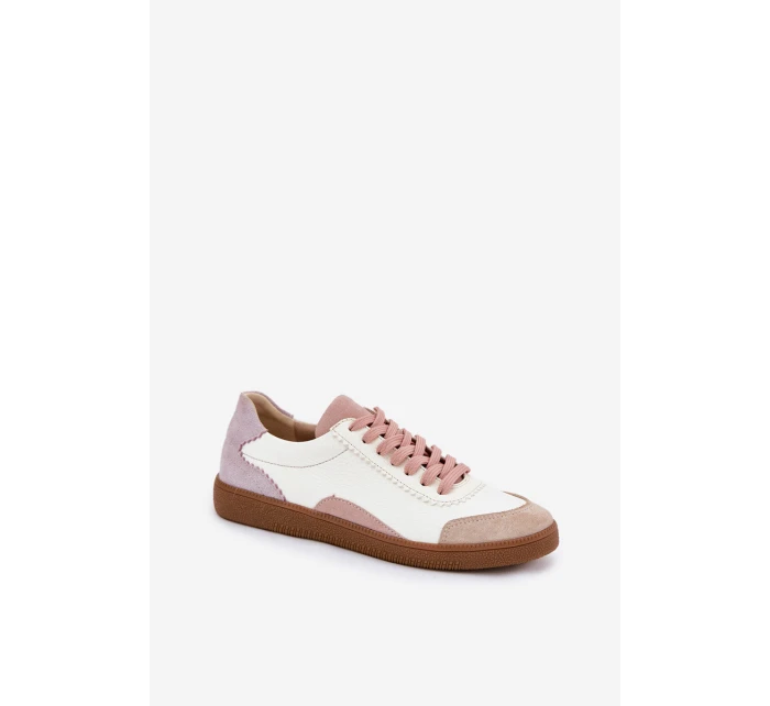 Dámské Kožené Tenisky model 21693337 Bílé - Zazoo