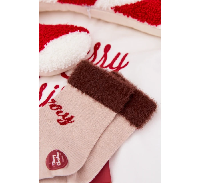 Vánoční dětské ponožky s kožíškem a  alpaka béžová model 21786761 - Aura.via