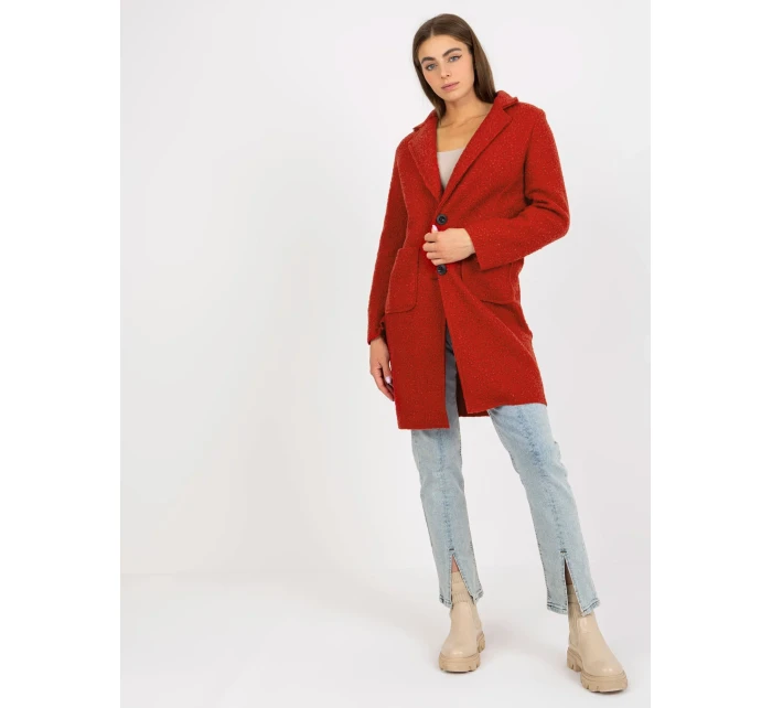 Dámsky kabát TW EN BI 7372.18 tmavo oranžový