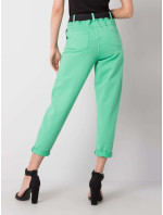 Zelené dámske nohavice s opaskom