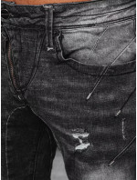 Čierne pánske džínsové nohavice Dstreet UX3950