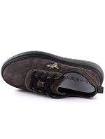 Dámské kožené boty na platformě hnědé model 22116493 dámské - VINCEZA