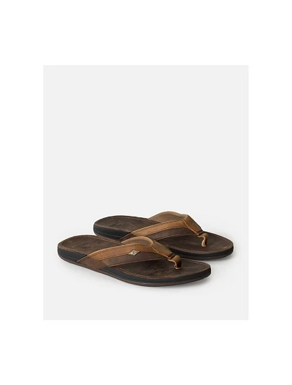 Plážové šľapky RIP CURL Bell.S Leather Open Toe, hnedé