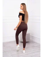 Pruhované legíny hnědé Pruhované legíny hnědé
