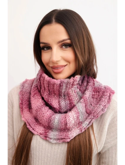 Dámsky vlnený mäkký šál golfový zimný KN21 tmavo ružový Dámsky vlnený mäkký šál golfový zimný KN21 tmavo ružový