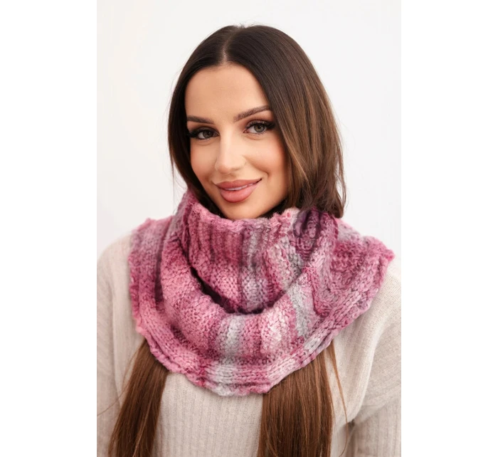 Dámsky vlnený mäkký šál golfový zimný KN21 tmavo ružový Dámsky vlnený mäkký šál golfový zimný KN21 tmavo ružový